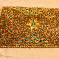 Vintage jewelry box shiny gold
