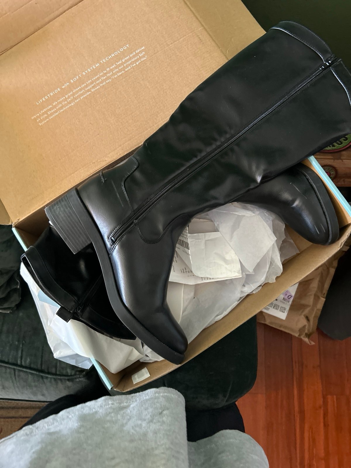 Knee high leather boots
