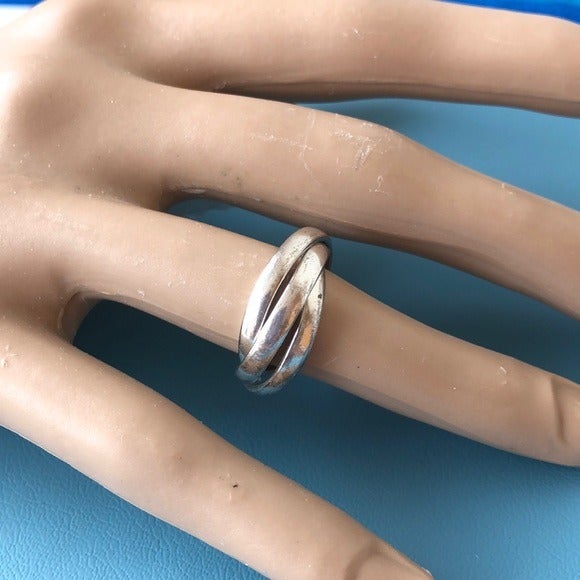 Triple band rolling Mexico sterling ring