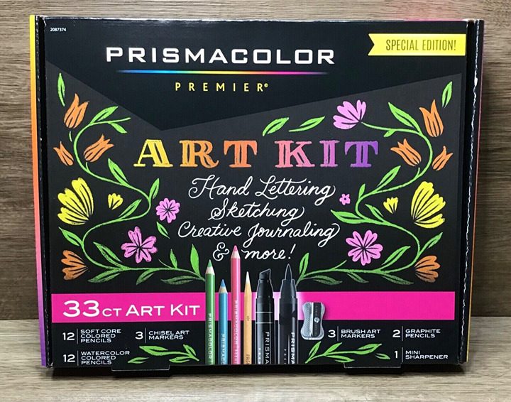Prismacolor Special Edition 33ct Art Kit Hand Lettering Sketching BOX DAMAGE