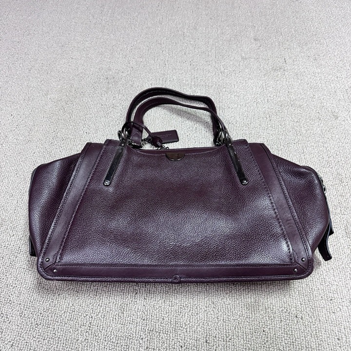 Coach Dreamer 36 Plum Pebble Smooth Leather Satchel Bag 38550