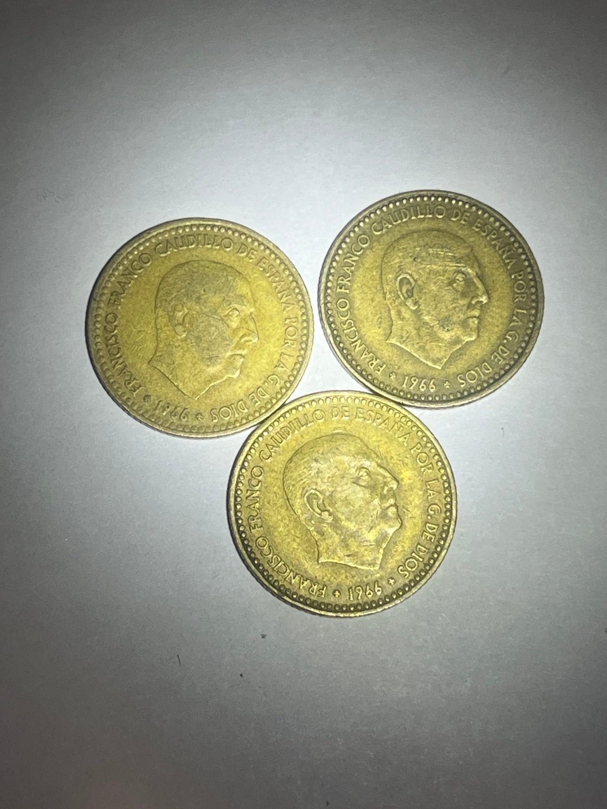 Antique Spanish Civil War AU Coin FRANCISCO FRANCO 1966 Una Peseta, Spain