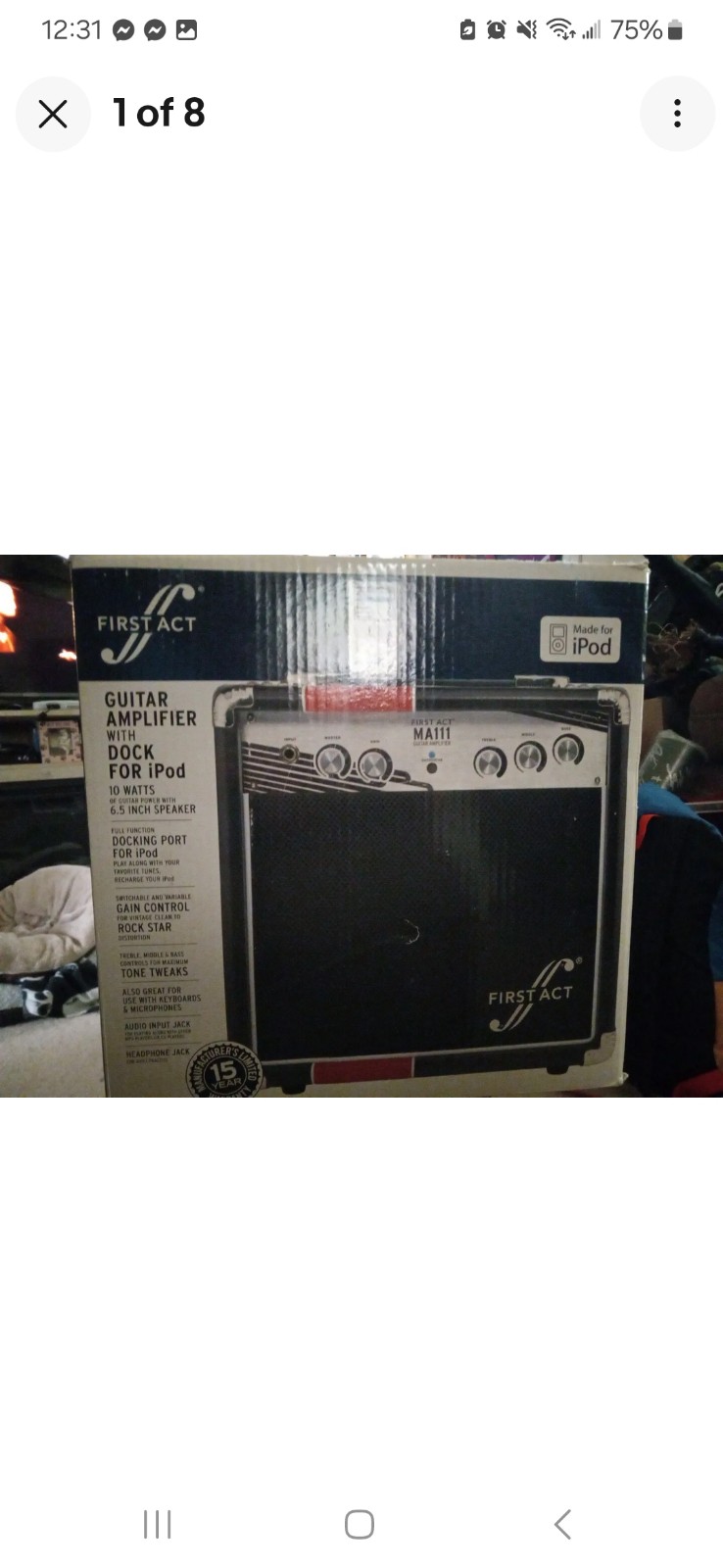 First Act MA-111 Solid State Guitar Amplifier Amp W/ ipod dock IN BOX