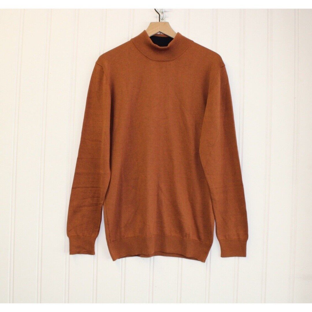 Luchiano Visconti Burnt Orange Pullover Preppy Business Casual Sweater Size XL