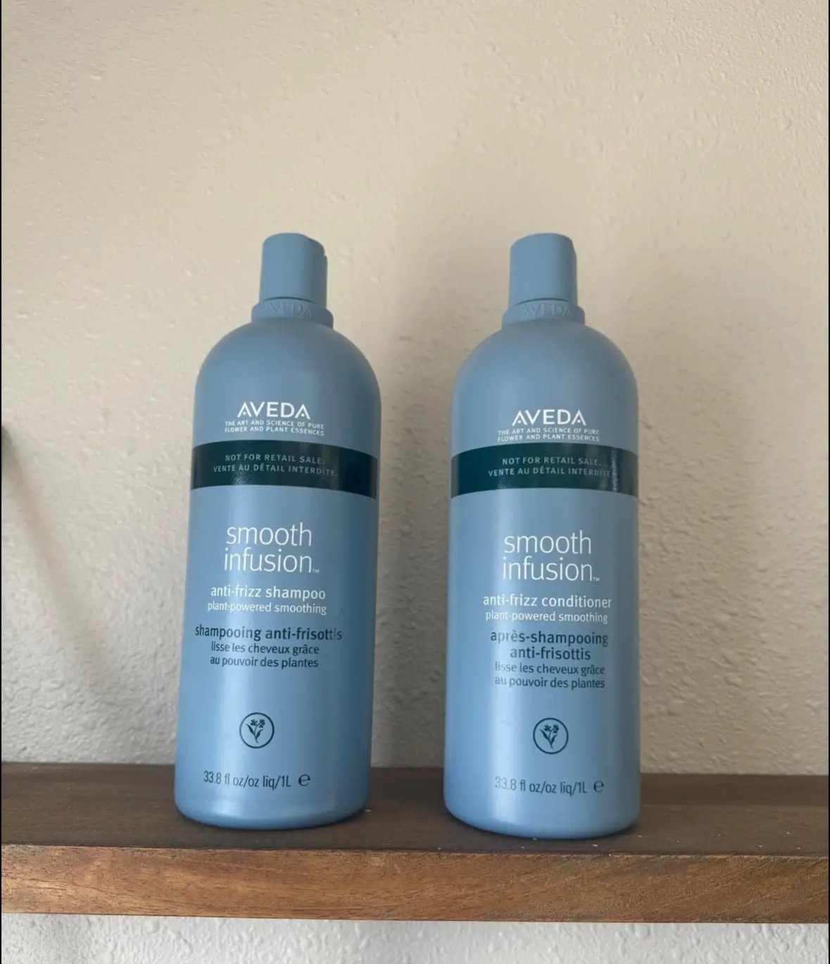AVEDA Smooth Infusion Anti Frizz Shampoo & Conditioner Liter Duo RETAILS 300
