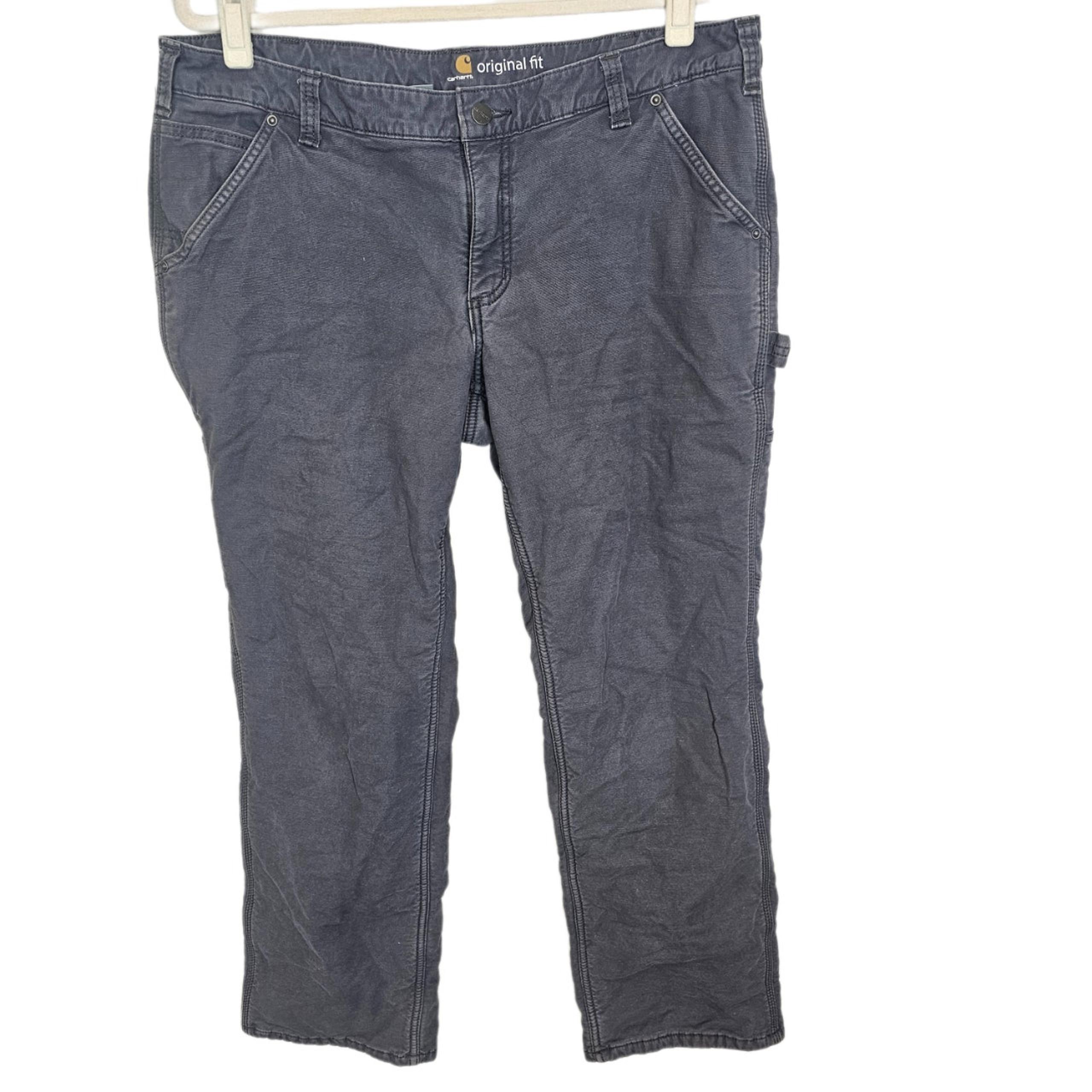 Carhartt Pants Work Pants Fleece Lined Pants Ankle Pants Women 16 Gray Crawford
