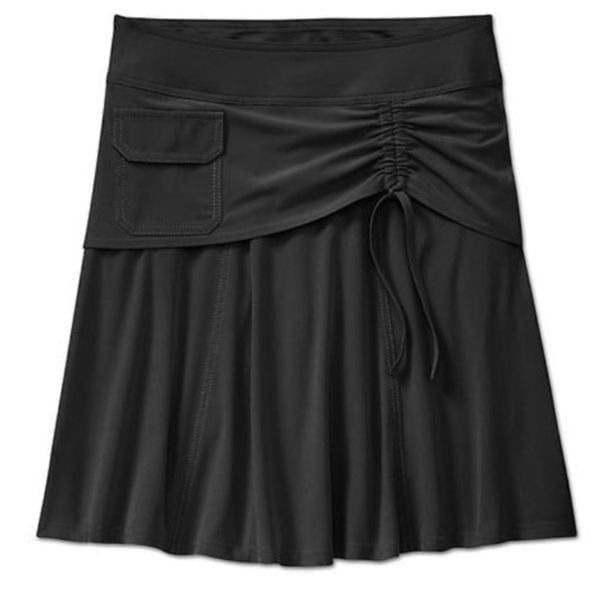 Athleta Wherever Black Ruched Skirt 6 Petite