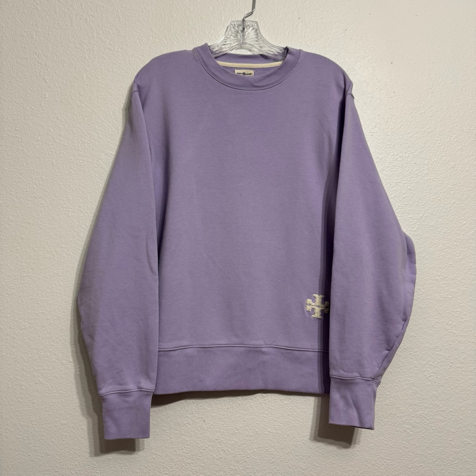 Tory Burch Sport Light Purple Long Sleeve Crewneck Sweatshirt Womens Size M