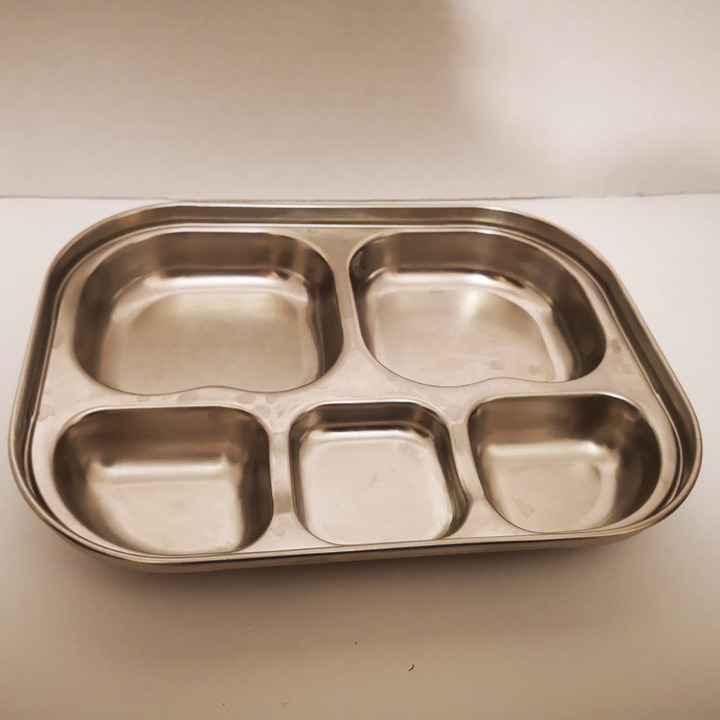 Stainless Steel kids lunch tray bento 304-grade 5-compartments MADE IN KOREA