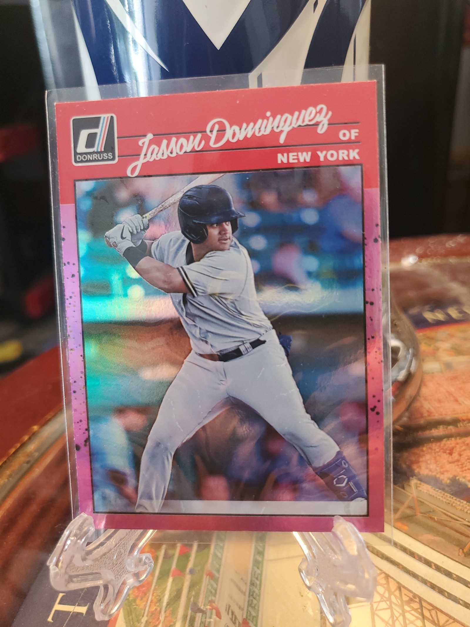 Jasson Dominguez rc rookie card pink speckle border refractor MINT! RARE