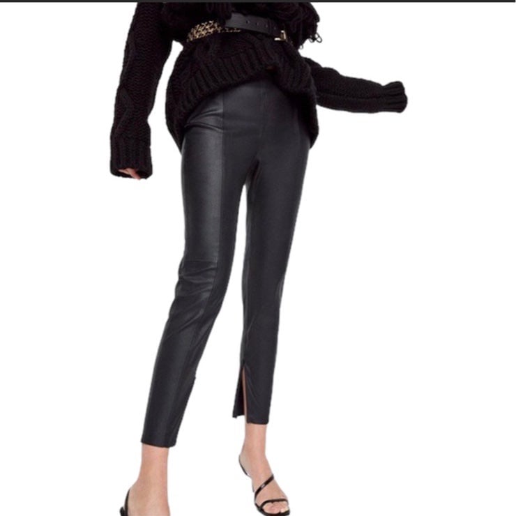 zara faux leather pants