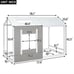 Twin Size House Platform with Roof and Window, White+Antique Grey