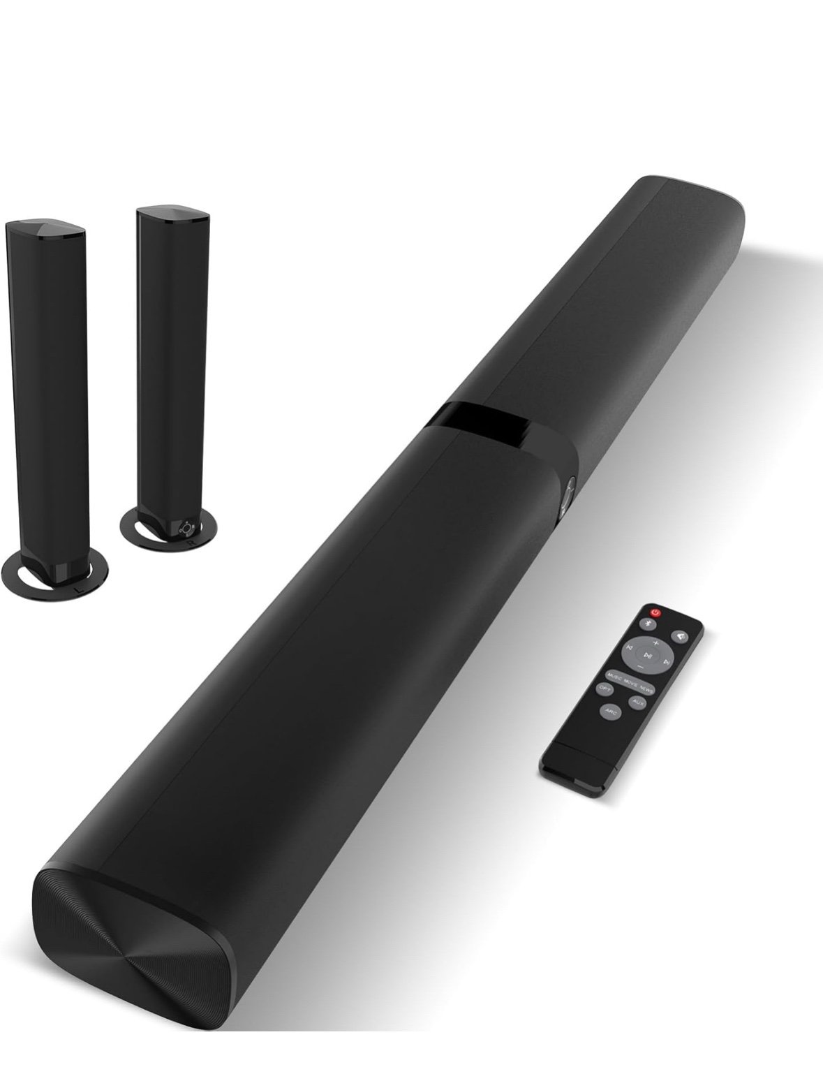 Sound Bar, 60W Sound Bar for Smart TV, 5.0 Bluetooth Soundbar for TV, Wired & Wi