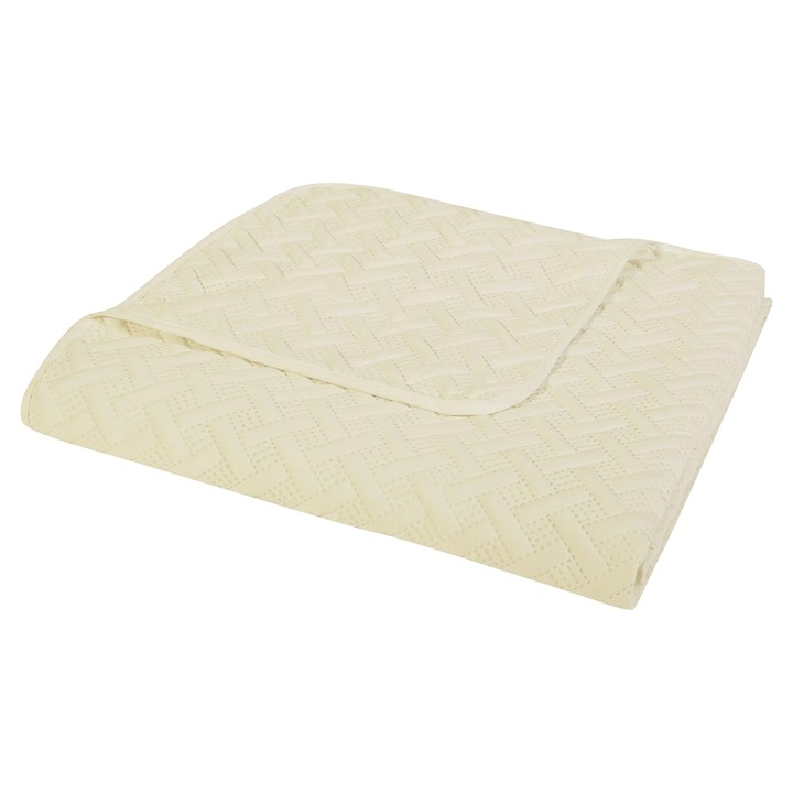 3-Piece Ivory Geometric Quilt Set, Full/Queen-SDA521