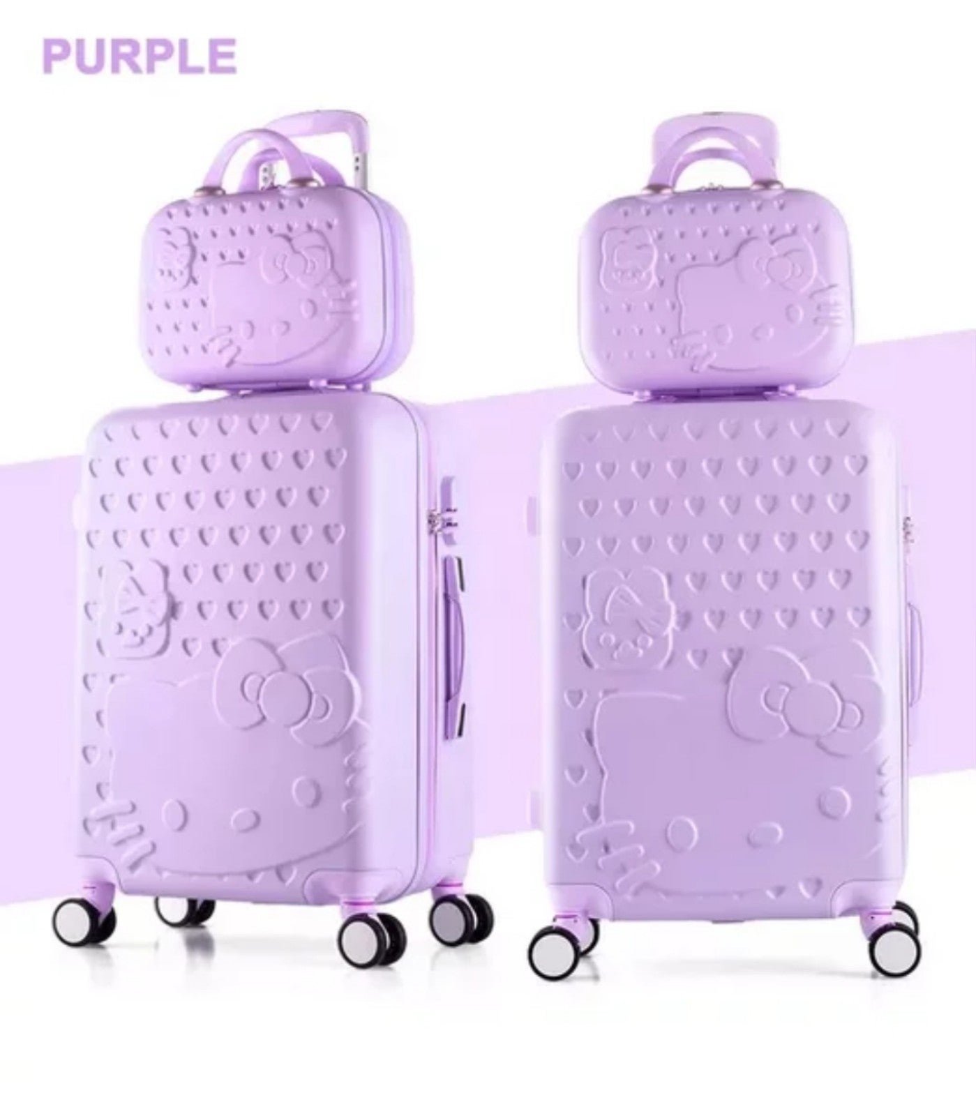 24 + 13 set Hello kitty luggage suicase (purple)