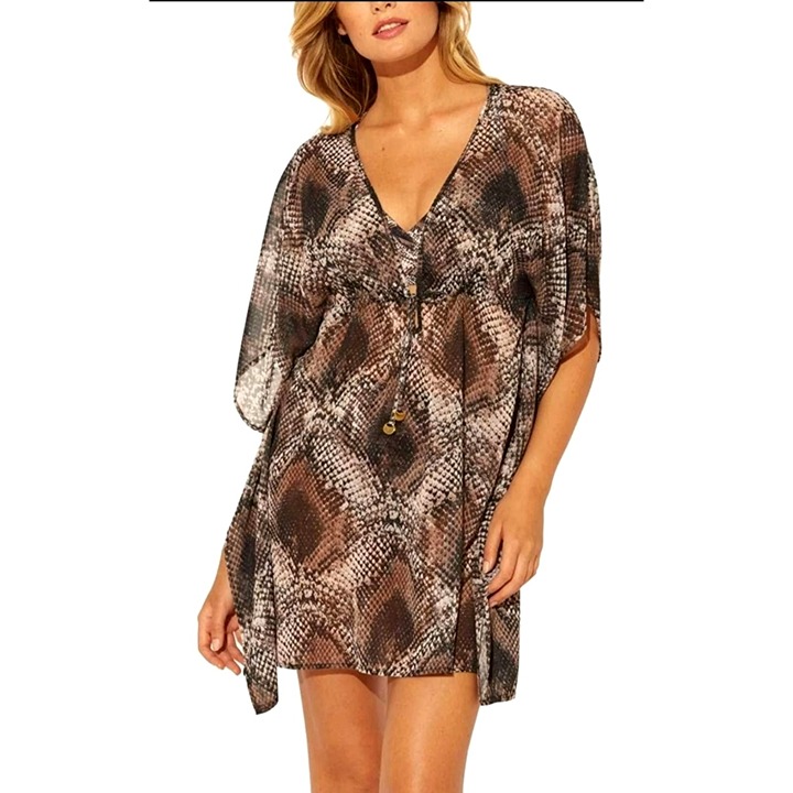 BLEU ROD BEATTIE Cover-up Swimwear Snake Skin Games Caftan Swimsuit Cover