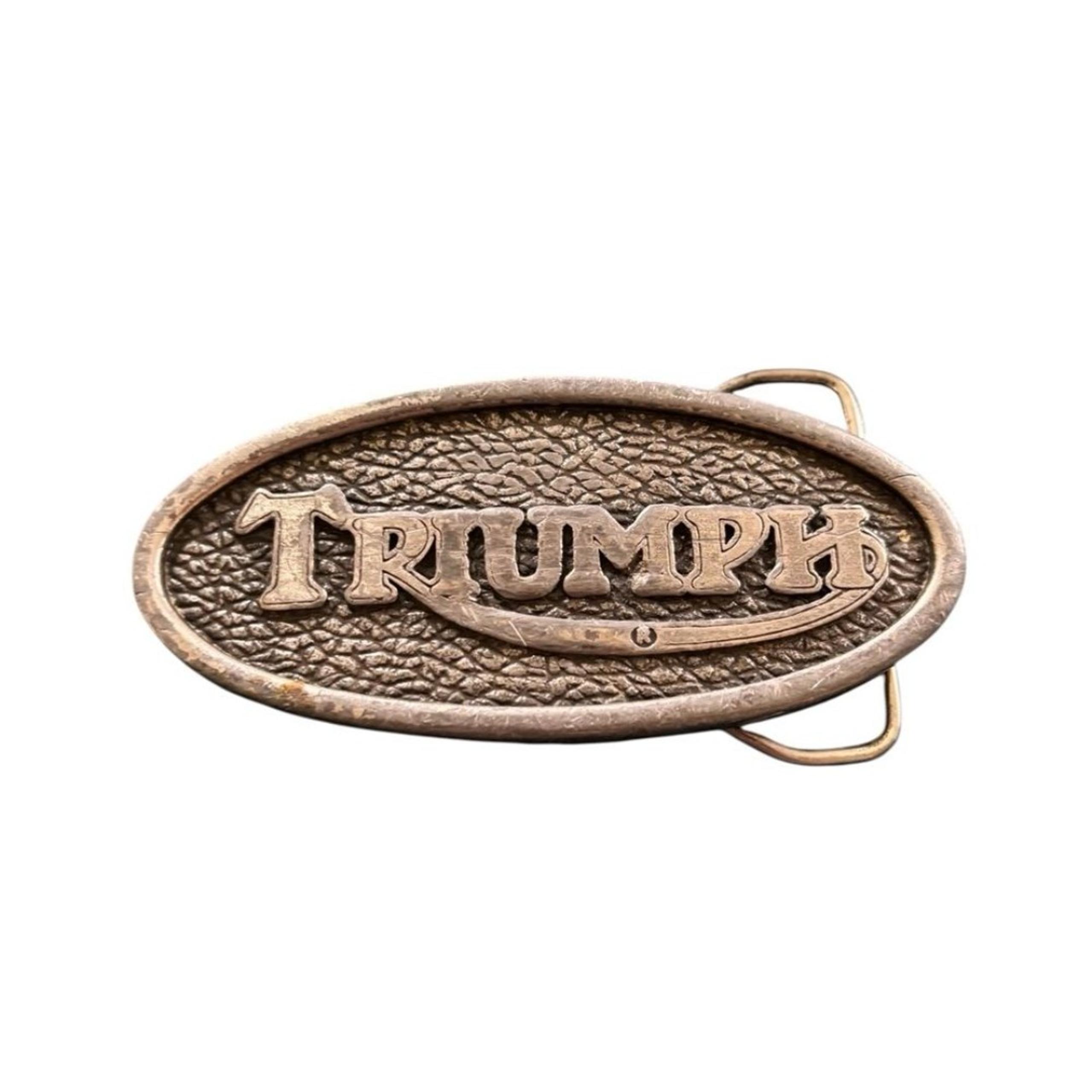 VTG Norton Triumph Motorcycle Logo Silver-Belt Buckle 1975 Bergamot Brass Works