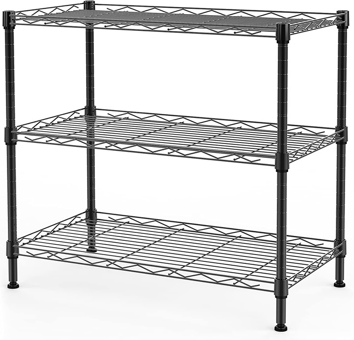 3 Shelf Wire Shelving Unit Adjustable Storage Shelving 21.26”W x 11.41”D