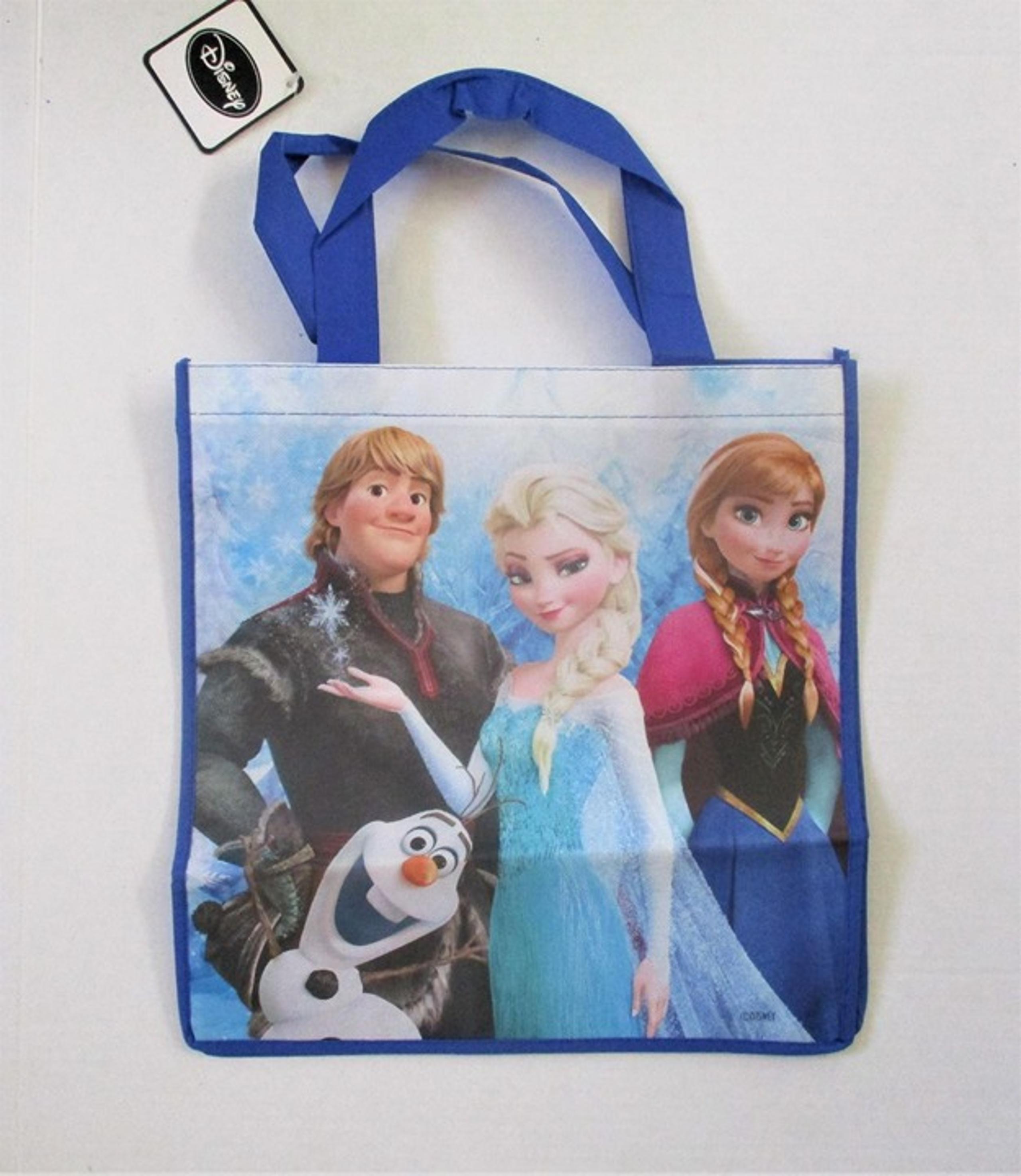 Disney FROZEN Blue Reusable Shopping Tote / Gift Bag, Anna, Elsa, Kristoff, Olaf