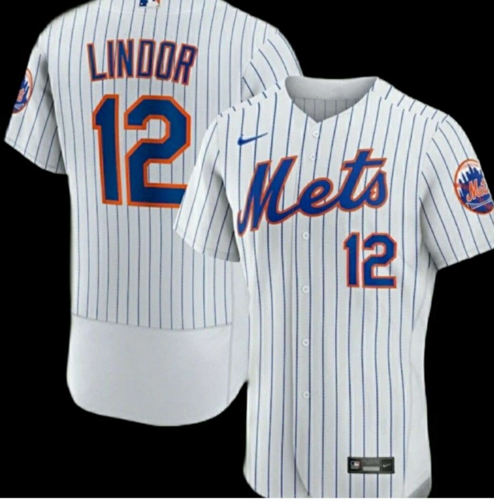 New! MLB New York Mets #12 Francisco Lindor Home Jersey Adult XL