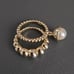 Yellow Gold Plated Bubble Ring & Pearl Ring Lot