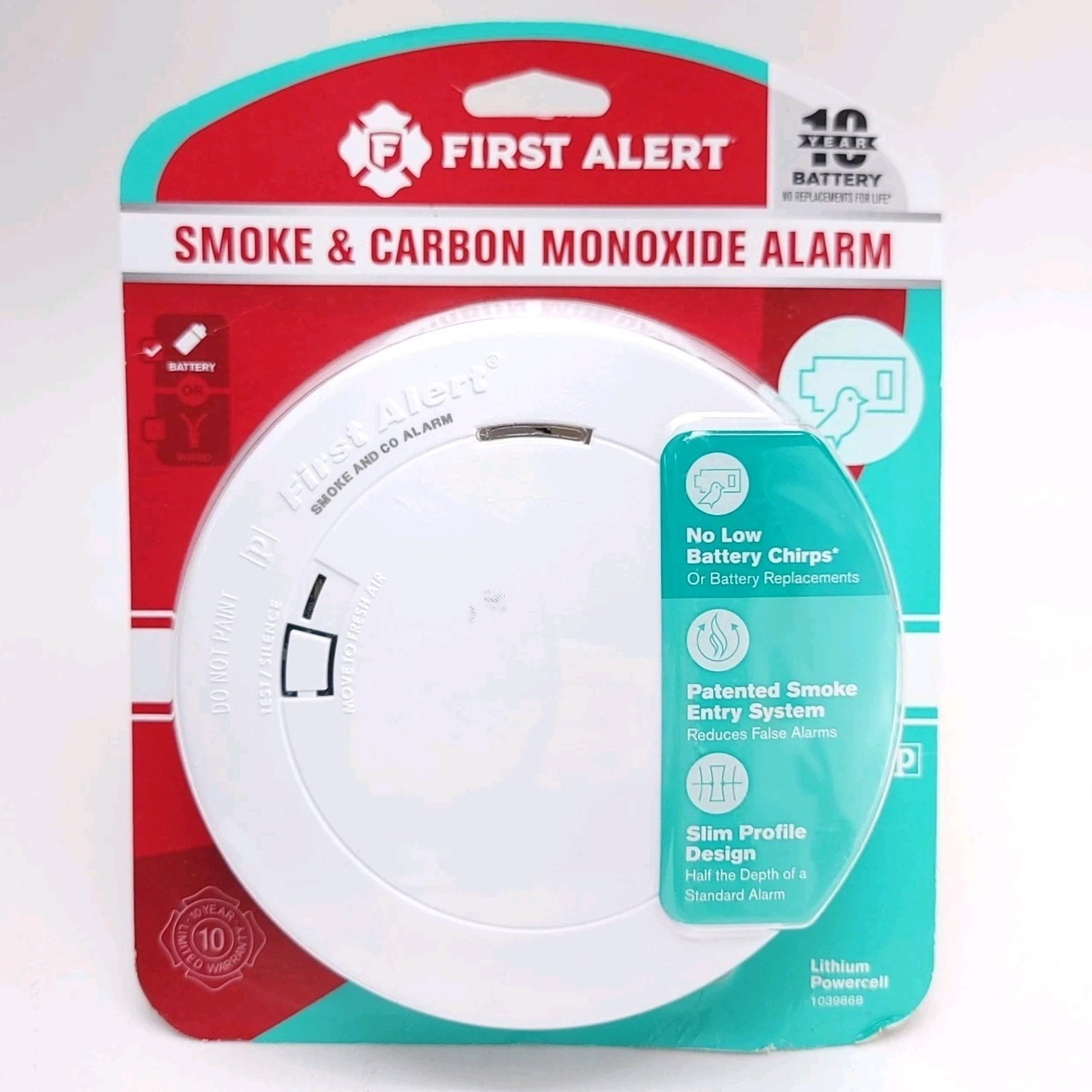 First Alert 1039868 Wireless Battery Smoke & Carbon Monoxide Detector Slim