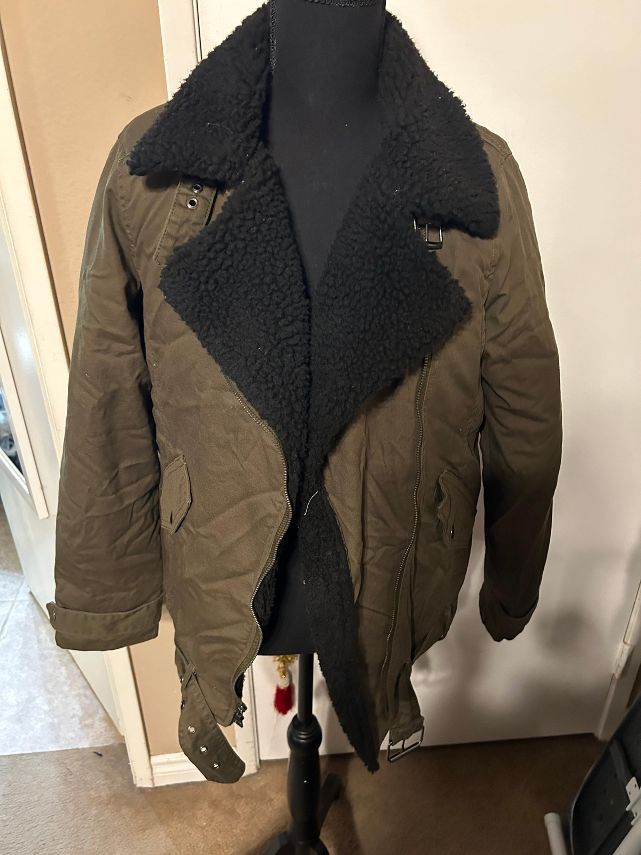Express Olive Green Fleece Jacket XS