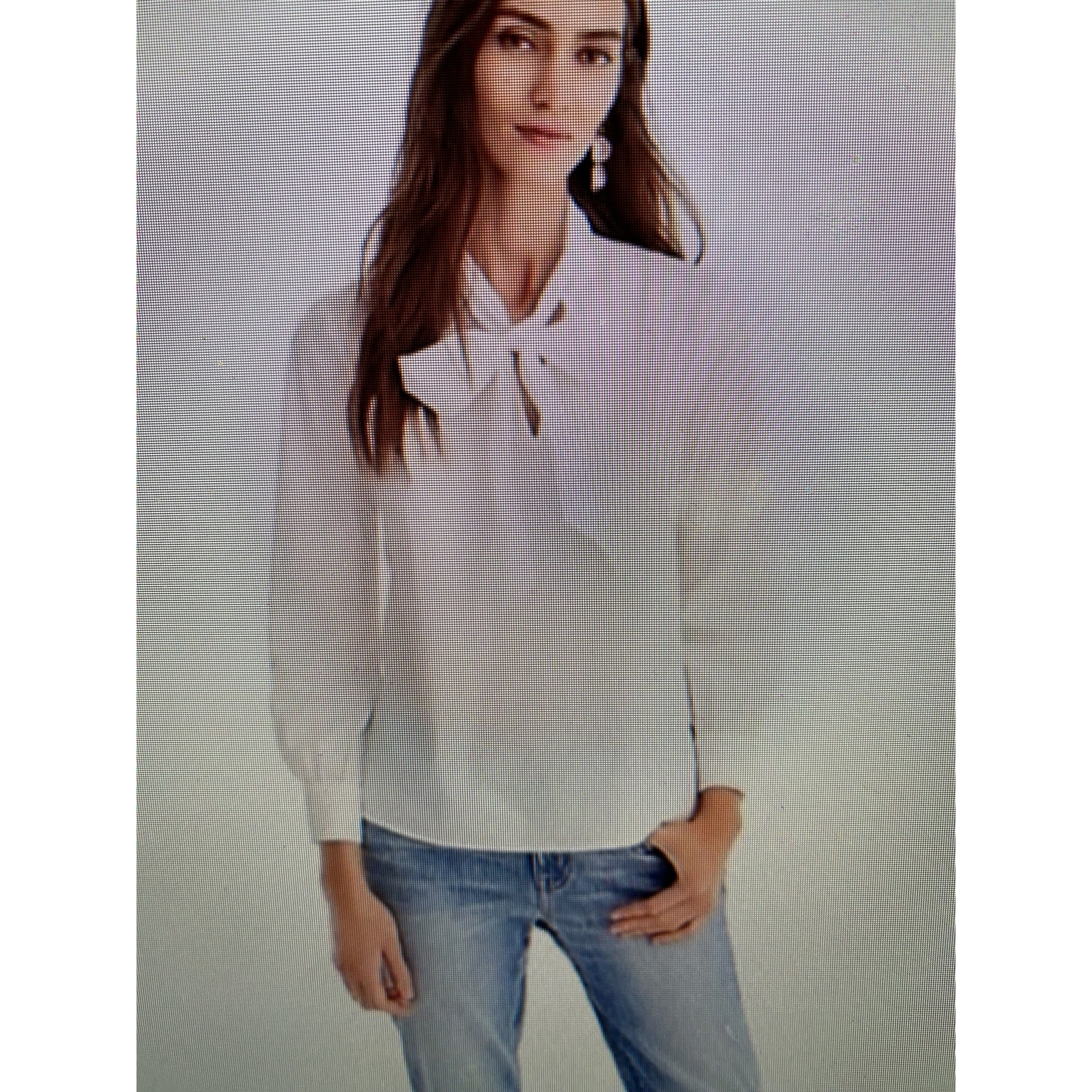 NWT J.Crew Factory PXS white long sleeve drapey tie neck top