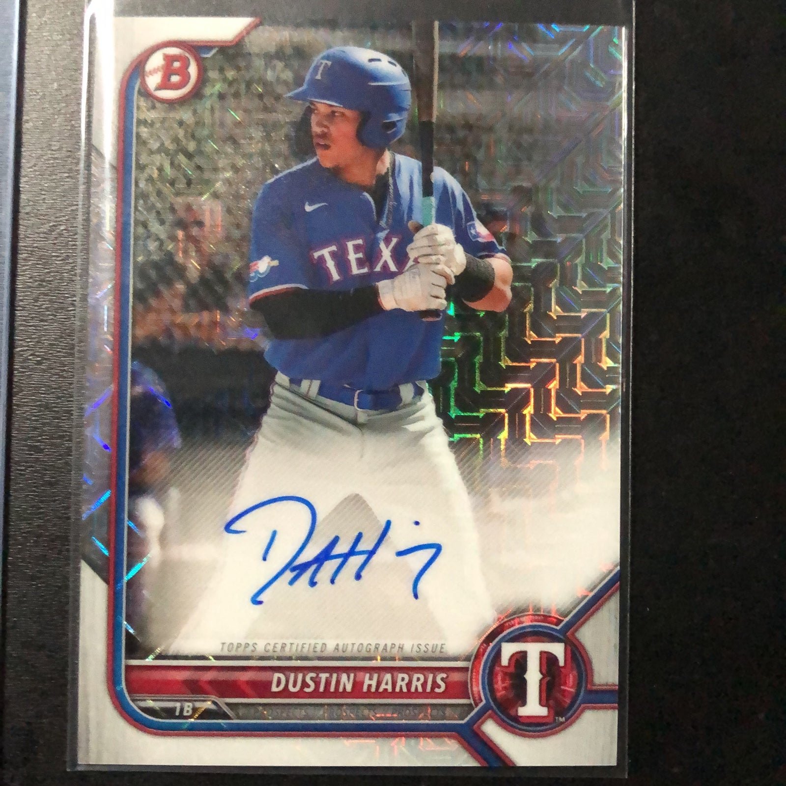 2022 Bowman Chrome Dustin Harris Mojo Autographed