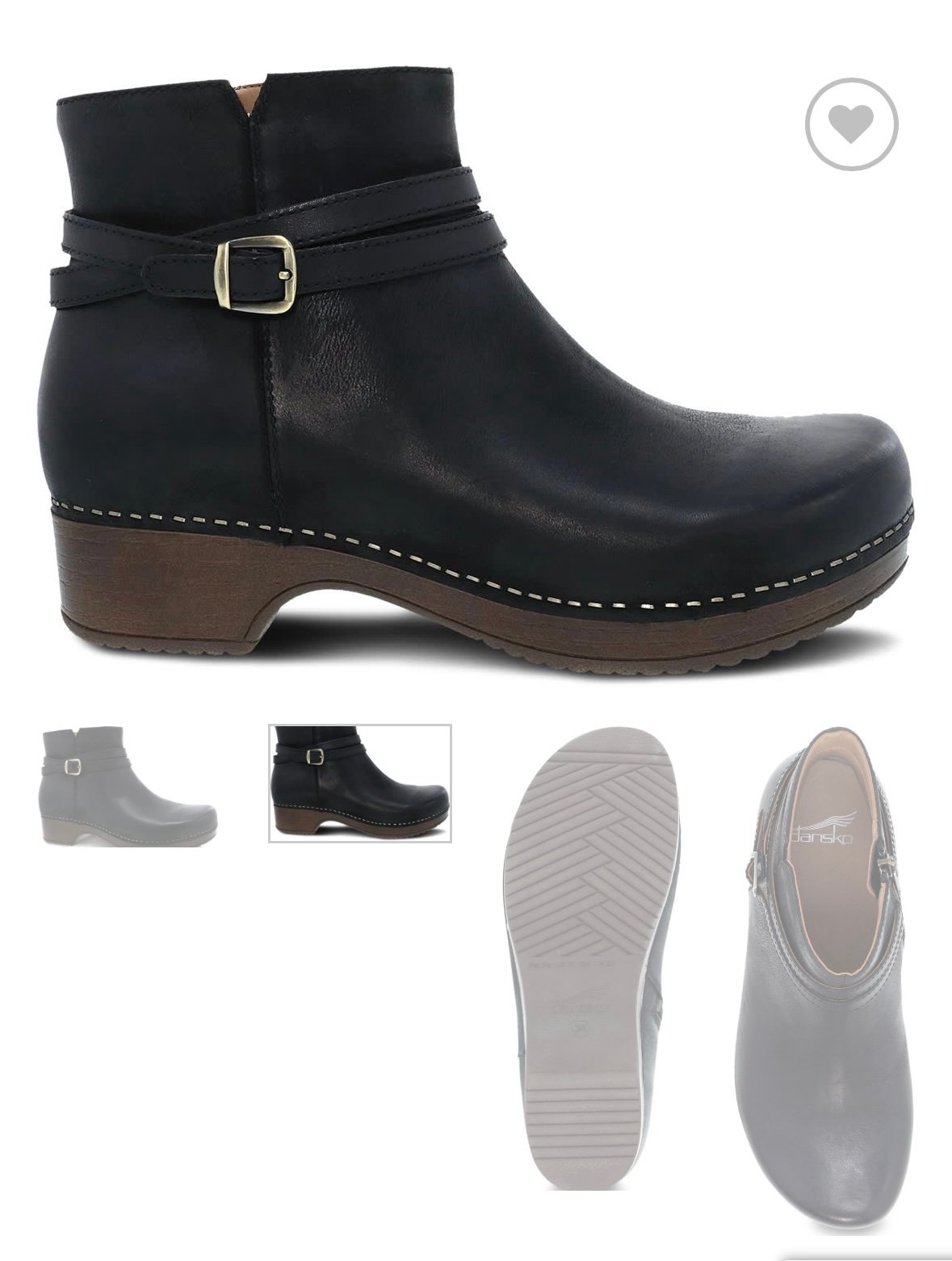 Black DANSKO BROOK BLACK BURNISHED NUBUCK