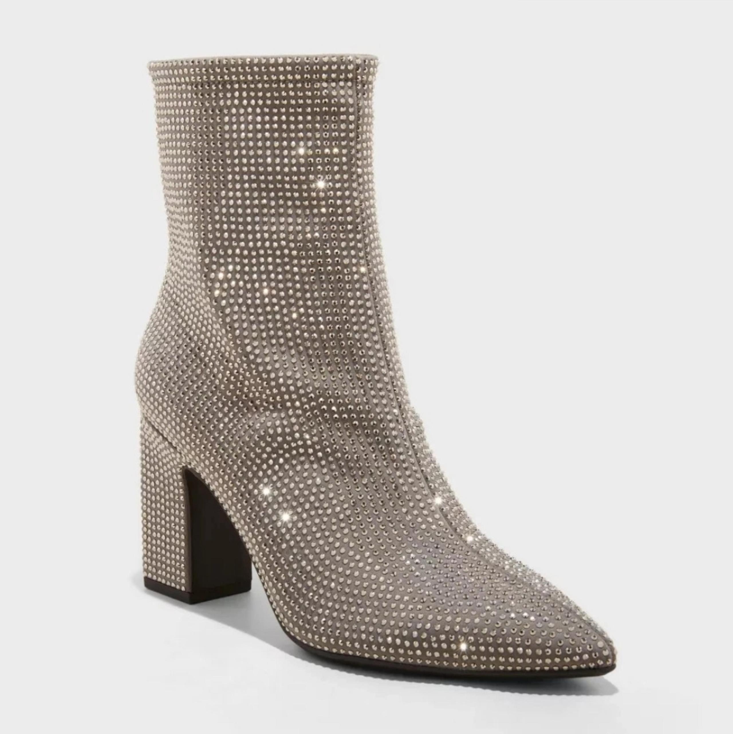 6.5 A New Day Women's Cassidy Rhinestone Ankle Boots