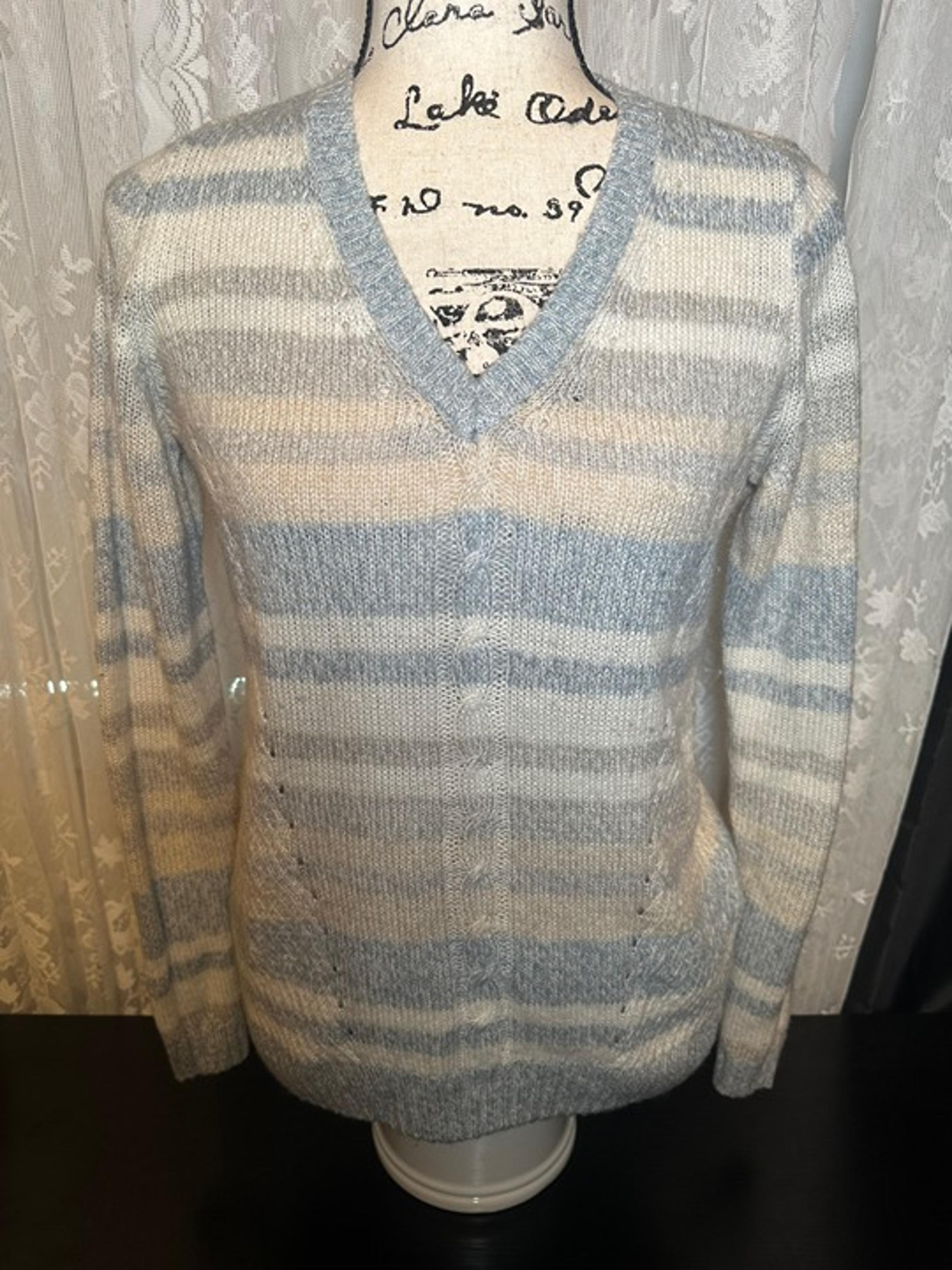 Sonoma Life + Style Striped V-Neck Sweater - Size Small
