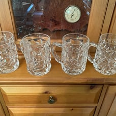 Tiffany Crystal Rock Cut Beer Mugs