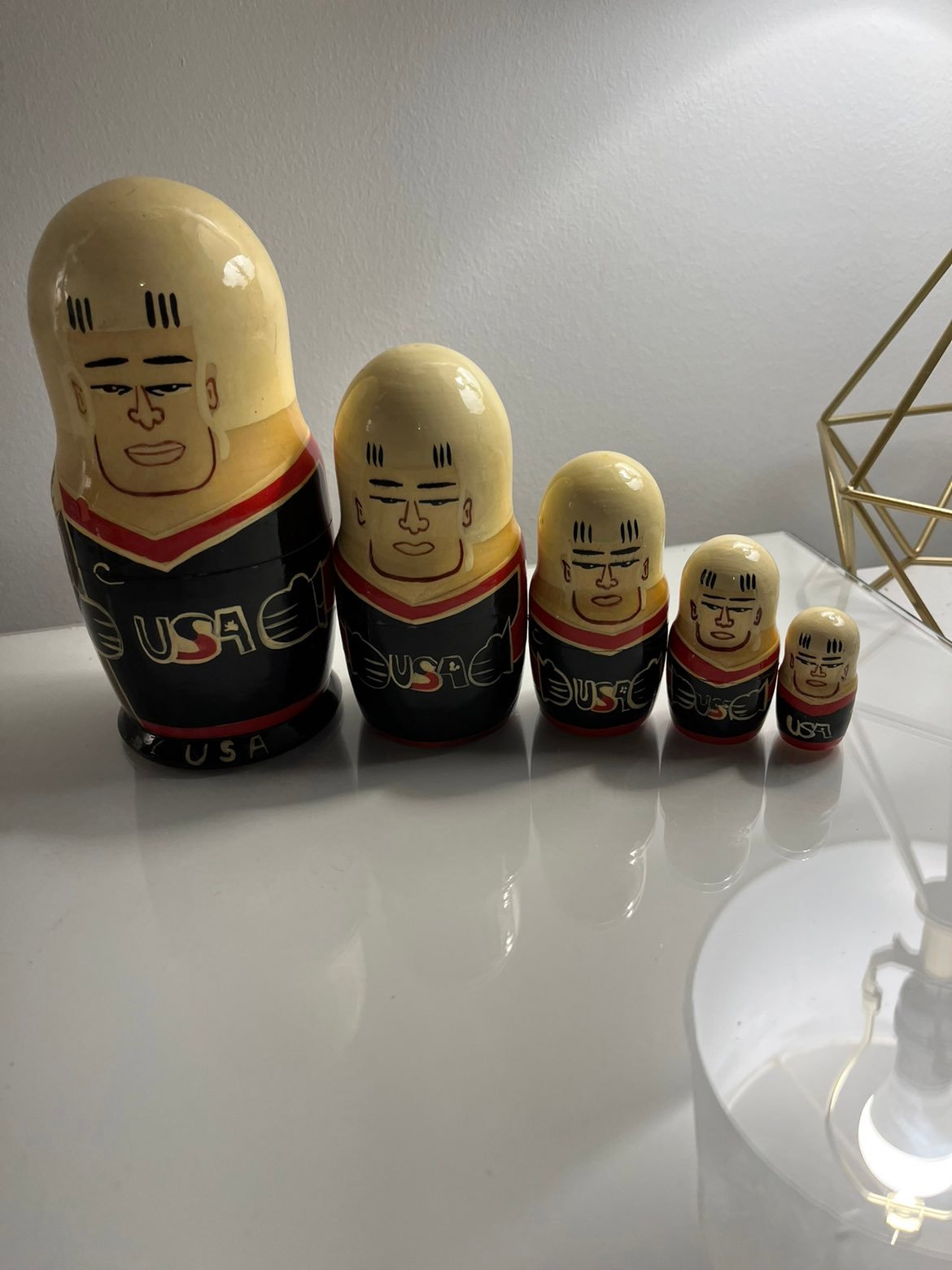 Team USA Hockey Hand Painted Nesting Dolls