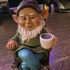 Drinking Coffee Garden Gnome Statue Decoration 7.3 Figurine Ornament