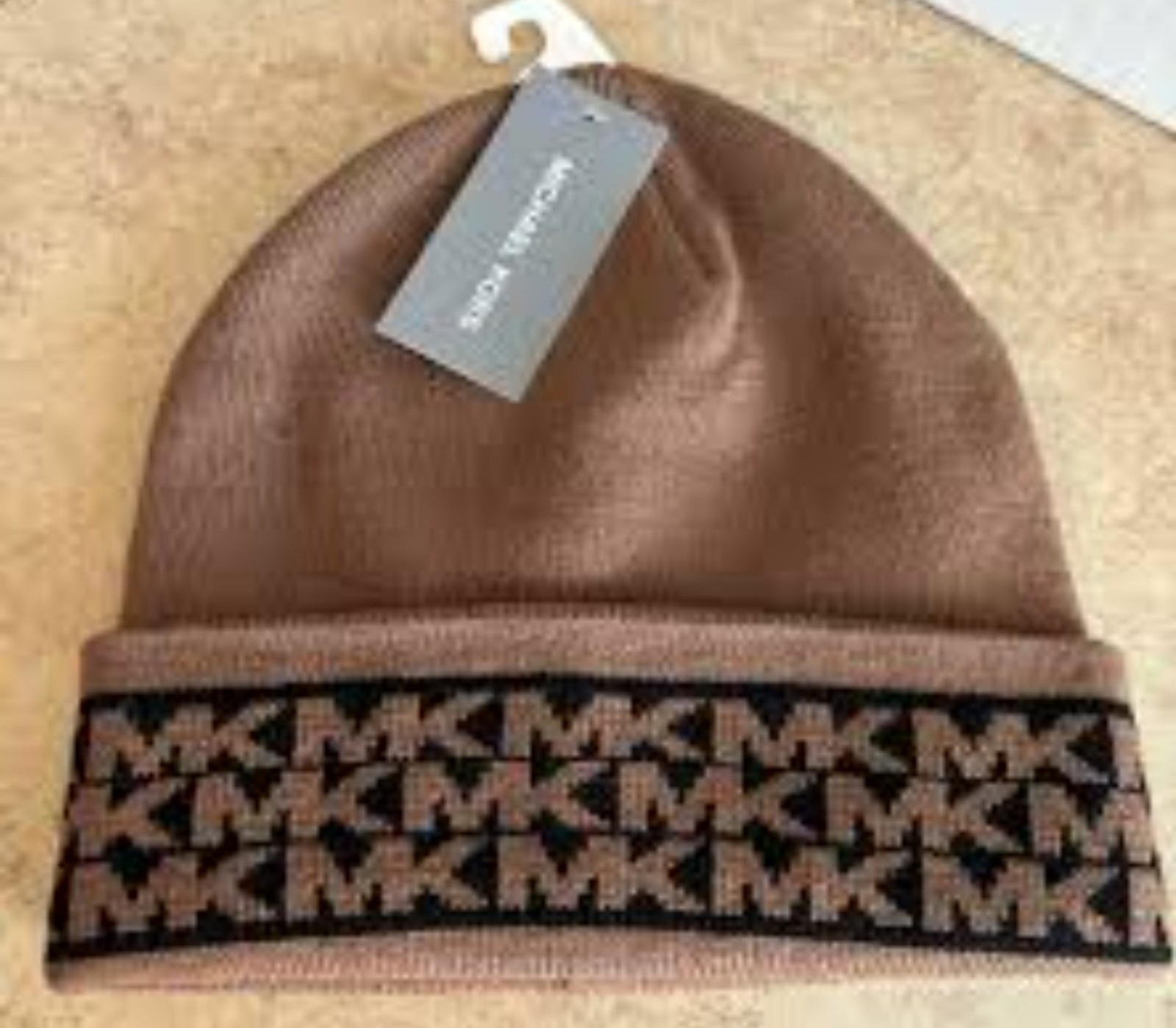 Michael kors men's knit logo beanie