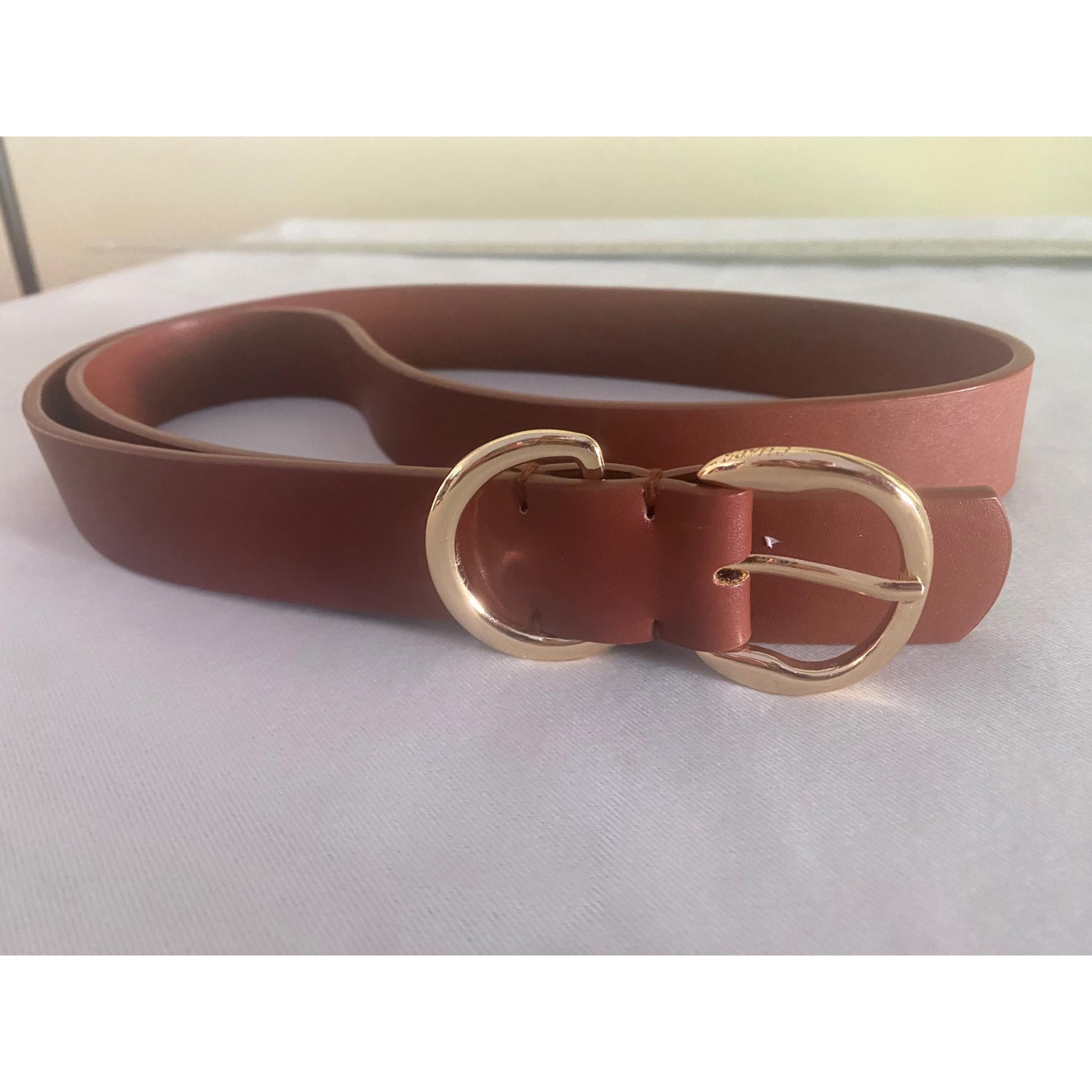 Chaps Faux Leather Belt Gold Buckle Brown Belt Women's Belt 45" Long 14-16 XL