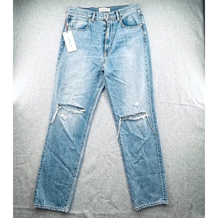 Slvrlake Sierra High Rise Distressed Jeans Straight Leg Valley of Fire Size 29