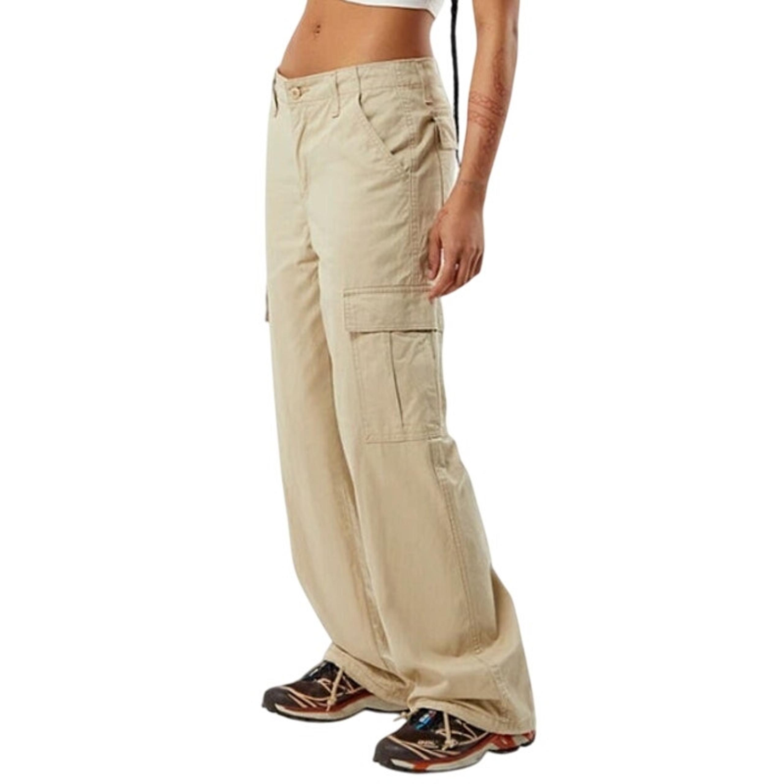 Levis 27 Womens Safari Tan '94 Baggy Cargo Pants Flare Skater Y2K