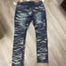 EVOLUTION MENS BLUE STRIATED BIKER STRETCH JEANS SIZE 38
