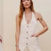 NWT REFORMATION Brittany Denim Halter Top Size small
