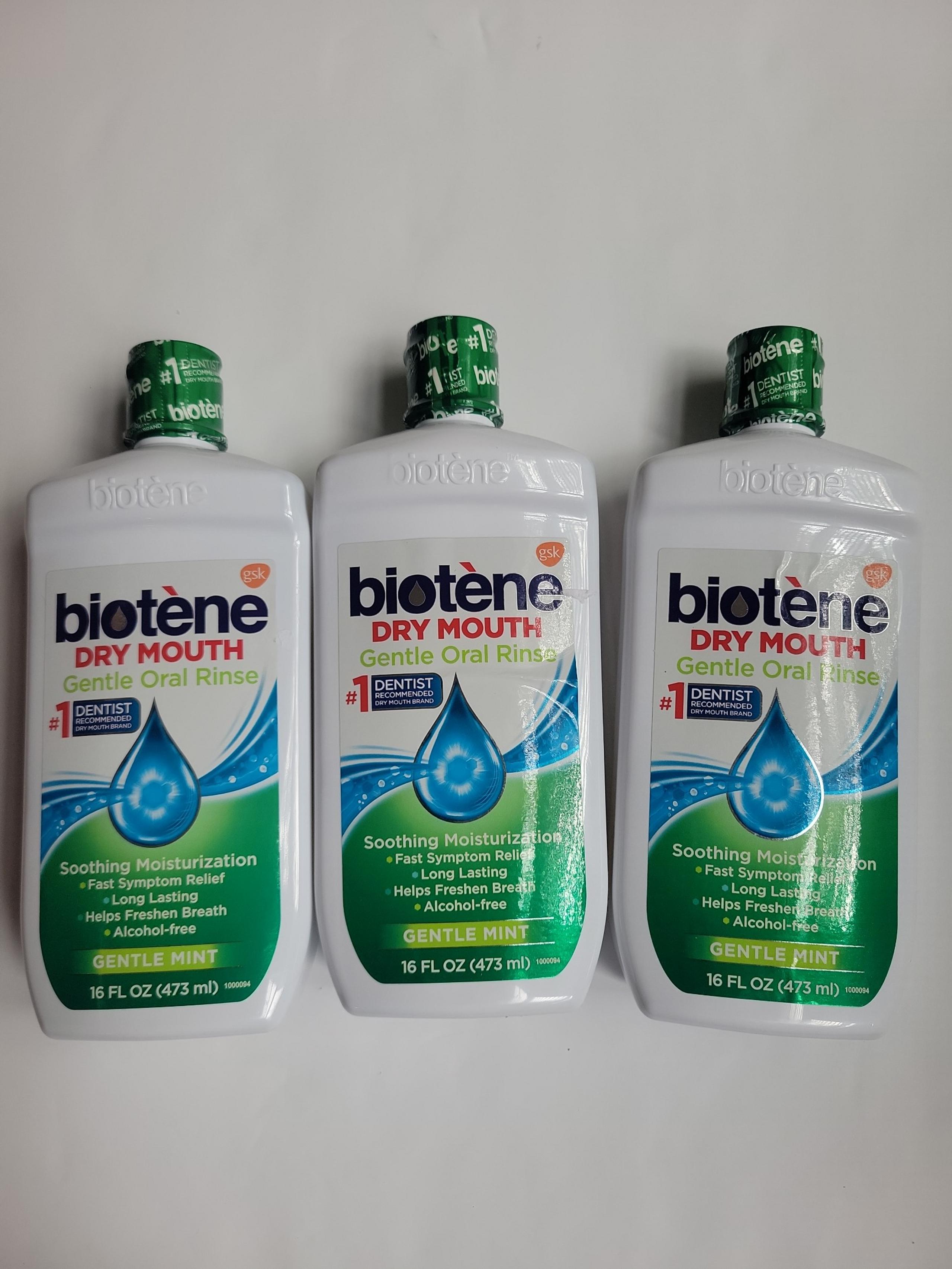 Biotene Dry Mouth Gentle Oral Rinse 16 Fl oz Lot of 3 New Sealed