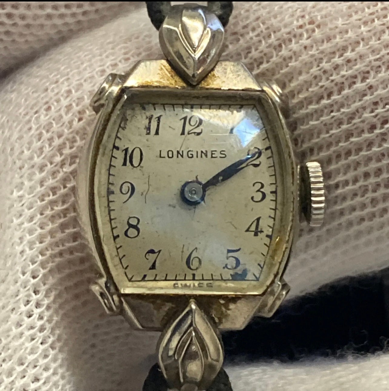 Vintage Longines Swiss Ladies Watch 14k White Gold Filled