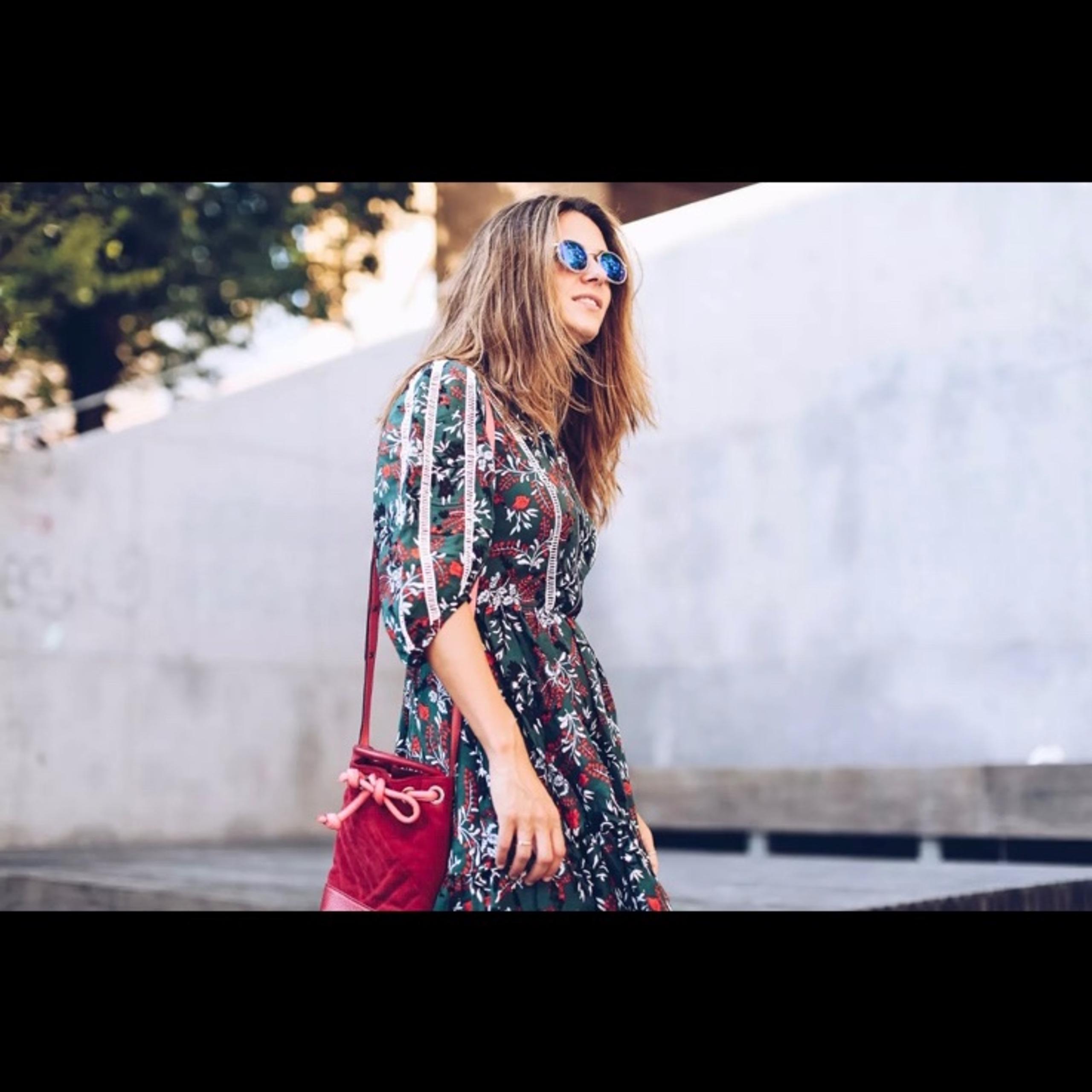 MAJE Rubik Printed Mini Floral Green Dress Size 3