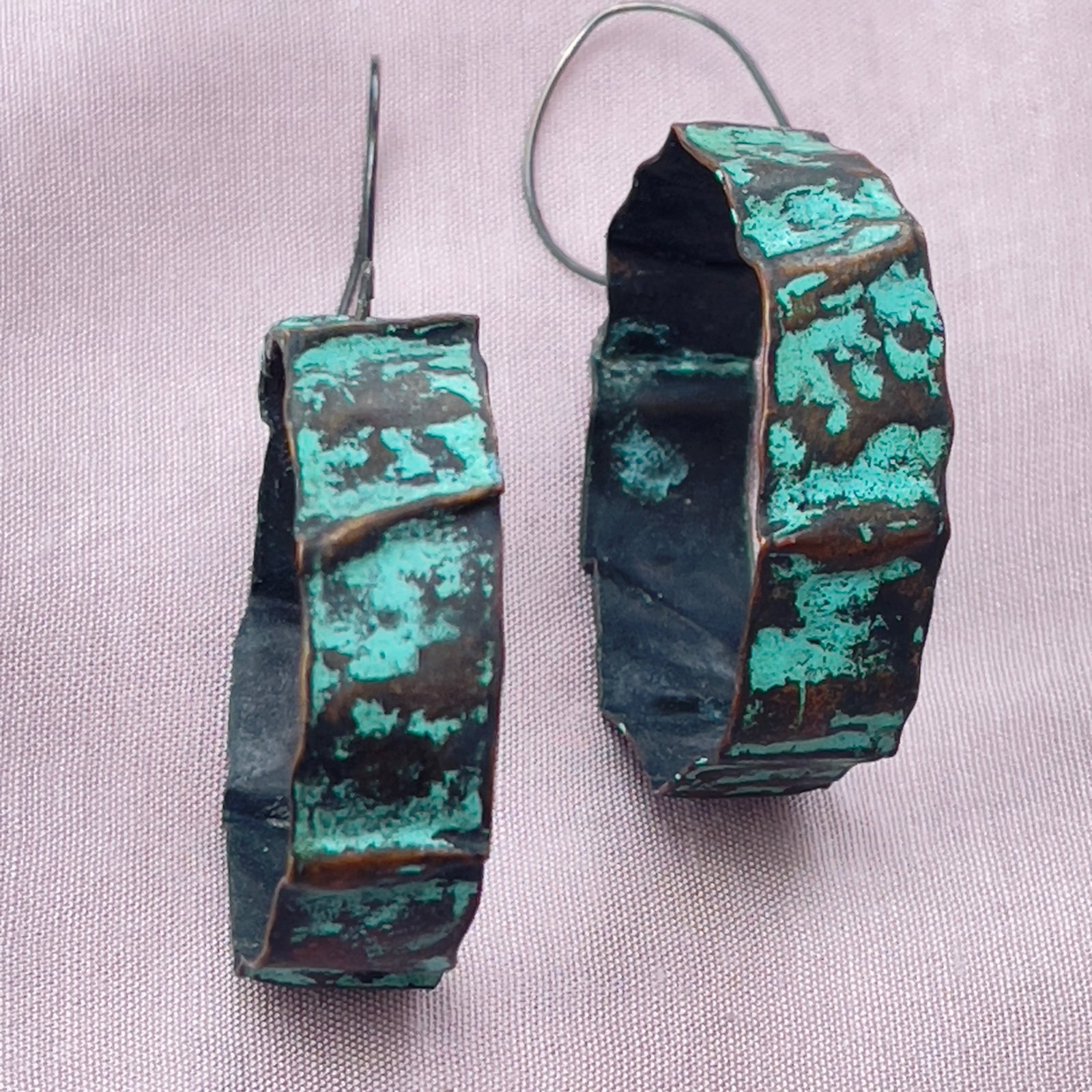 OOAK light metal earrings