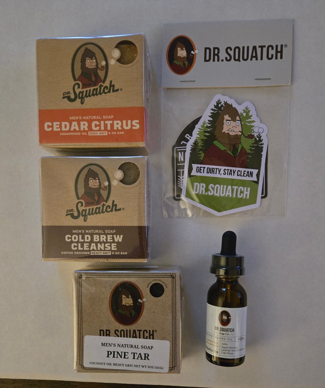 Dr Squatch Big Hole Box Collectors Soap, OG Beard Oil and Sticker Bundle