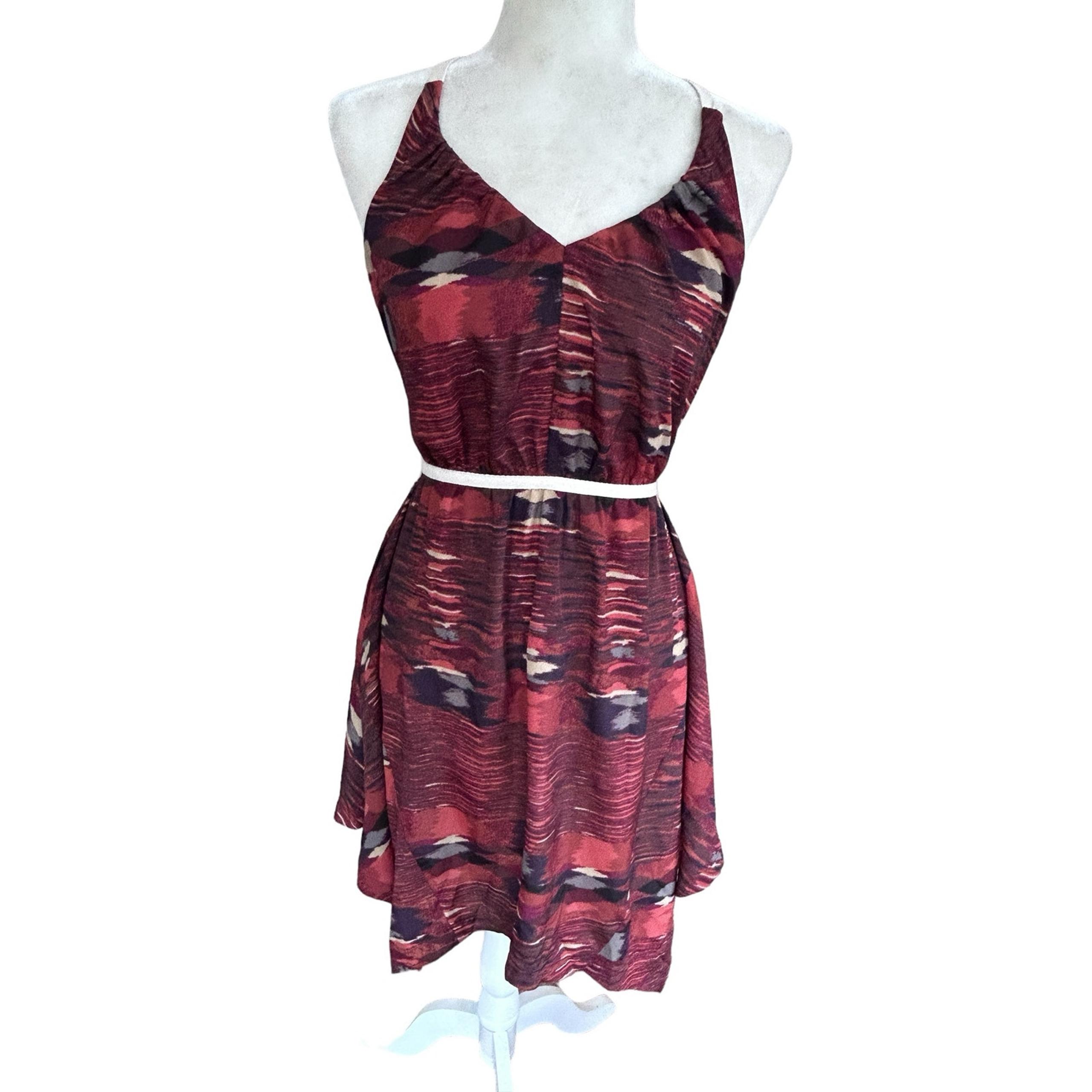 Ecote Womens Halter Dress Flare Handkerchief Skirt Backless Boho Size Small