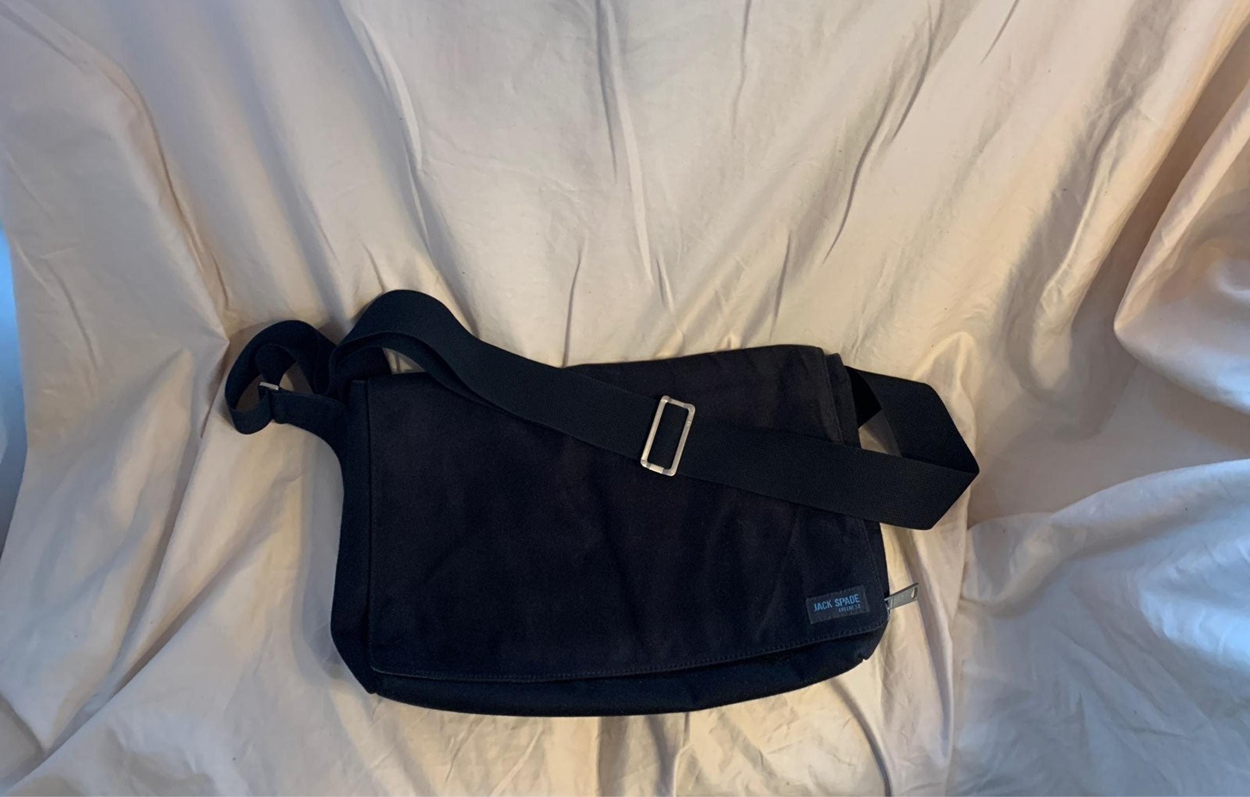 auth JACK SPADE black canvas MessengerBa