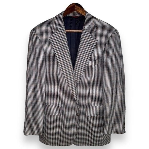 80s Jos. A Bank Multicolored Check 100% Wool Sportcoat 40R