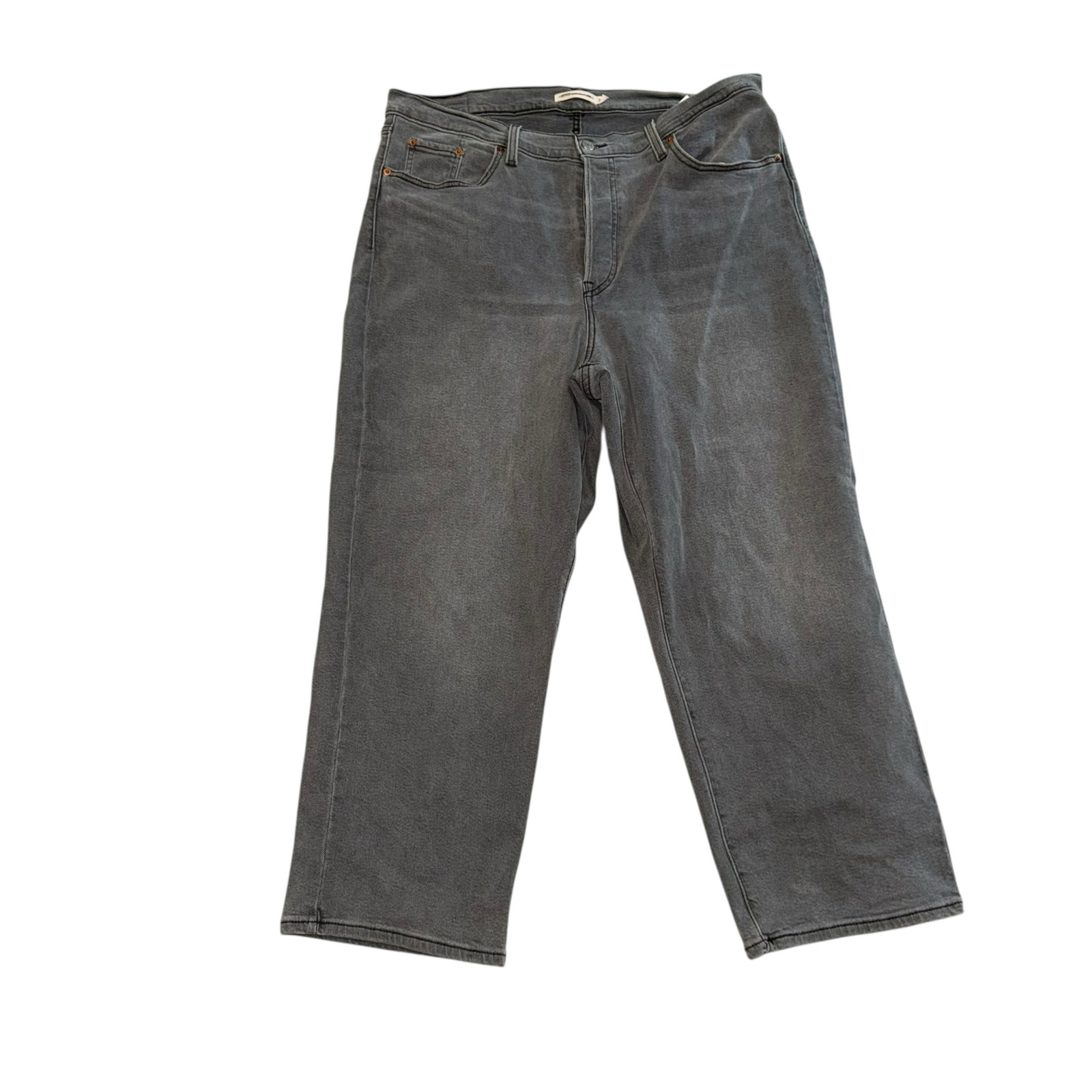 Levi’s Ribcage Straight Ankle High Rise Gray Denim Jeans Plus Size 18W